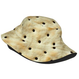 Kouga 3D Funny Realistic Food Saltine Cracker Unisex Bucket Hat Summer Beach Sun Cap Packable Fisherman Hat