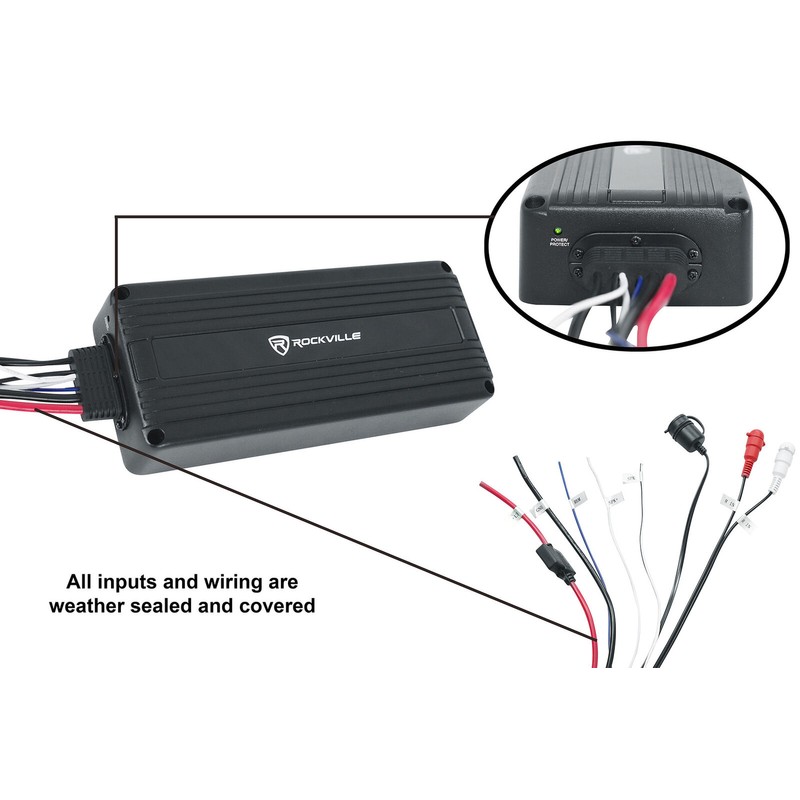 Rockville ATV300 Mono 300 Watt RMS 2-Ohm Motorcycle Amplifier Micro