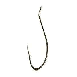 Mustad Classic Extra Strong Reversed Point Forged Turned Up Eye Octopus/Beak Hook (Pack of 8), 92553-NI-6-100, Nickel, 6