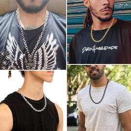 Men Necklace Chain 18inch Cable Link Necklace thick Chain Birthday Gift for dad