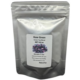 Rose Green Tea - Premium Green Tea Loose Leaf with Rose Petals (4 oz)