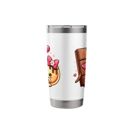 Choco And Pancake Couples Love Matching Chocolate Day Stainless Steel Insulated Tumbler