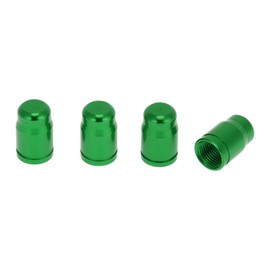 HOPESPANNER Tire Valve Stem Caps Decorative Green Polished Surface Tyre Valve Dust Covers 7x16mm Aluminum Alloy 4 Pcs