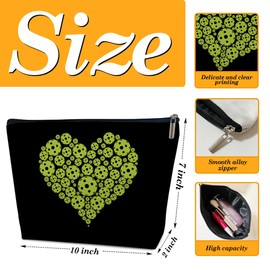 Pickleball Gifts for Women, Pickleball Makeup Bag for Purse, Heart Cosmetic Bag, Birthday Thank You Gifts for Players Lovers Team Coach Teen Girls, Makeup Pouch for Accessories
