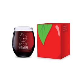 Stemless Wine Glass for Teachers (Its 3:30 Somewhere) Made of Unbreakable Tritan Plastic - 16 ounces