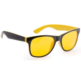4sold Anti Glare Glasses Night Driving Yellow Lens Glasses, Tortoise Shell Brown Frame, Men, Women, Unisex (Yellow Black Night)