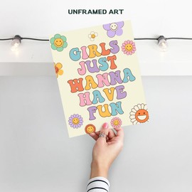 Groovy Fun Wall Decor for Girls - 70s Wall Decor - Funky Teen Girl Room Decor - Smiley Face Decor - Cute Bedroom Wall Art - Trendy Aesthetic Room Decor - Retro Wall Decor - Funky Hippie Room Decor