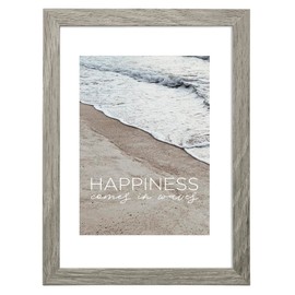 Hama "Waves" Picture Frame 10 x 15 cm Wooden Frame Portrait Landscape Format for Hanging, Standing, Stand, Hanging Device, Picture Size 10 x 15 cm, Grey