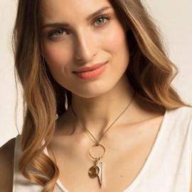 Thomas Sabo Women'S 925 Sterling Silver Charm Triangle Mother of Pearl Club Pendant Y0025-029-14