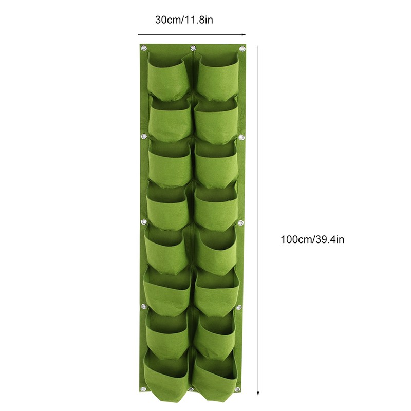 16 Pockets Vertical Greening Hanging Wall Outdoor Garden Grow Plant
