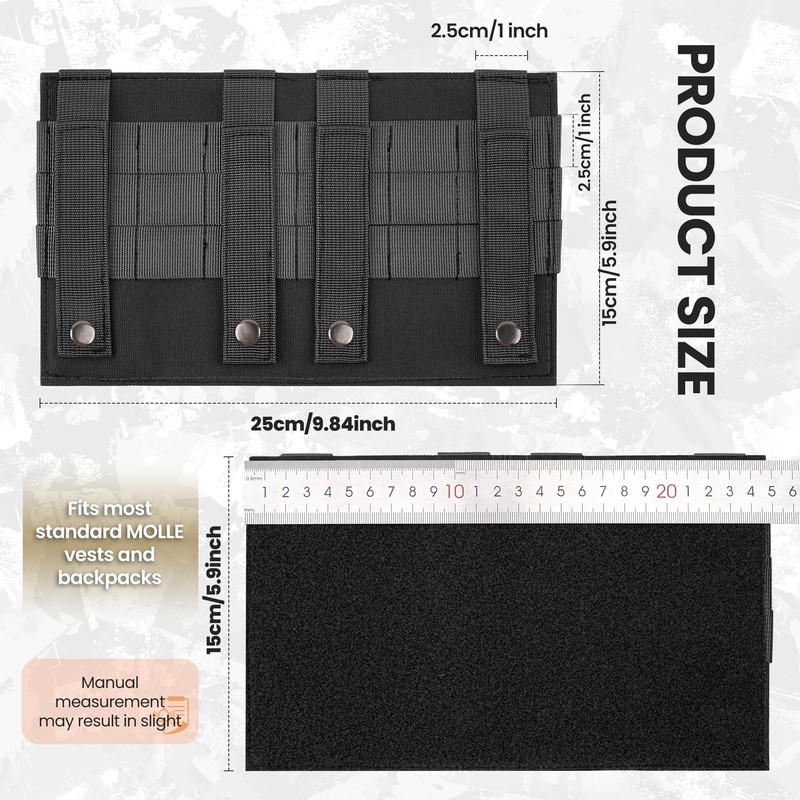 MOLLE Patch Panel Mounting Placard Platform, Hook & Loop Panel
