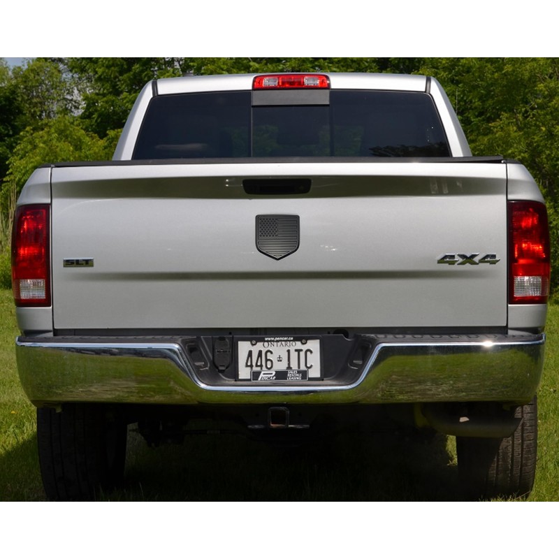 Fit RAM Rear Tailgate American Flag Emblem, ABS American Flag