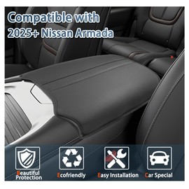 Ruiya 2025 Armada Center Console Cover,for Nissan 2025 Armada Accessories Soft Comfy Armrest Lid Cover Protector Compatible with 2025 Nissan Armada SV/SL/Platinum/Pro-4X/Platinum Reserve