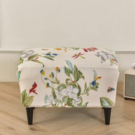 EBETA Stretch Stool Cover Seat Stool Cover, Elastic Cover for Ottoman, Footstool, Protective Cover Ottoman Cover for Stool (The Spring Mood)