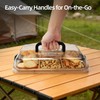 WILLKOMMEN Charcuterie Board with Lid- 6 Section Rectangular Serving Tray