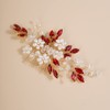 Jumwrit Wedding Hair Comb Handmade Crystal Hair Comb Pearl Bridal