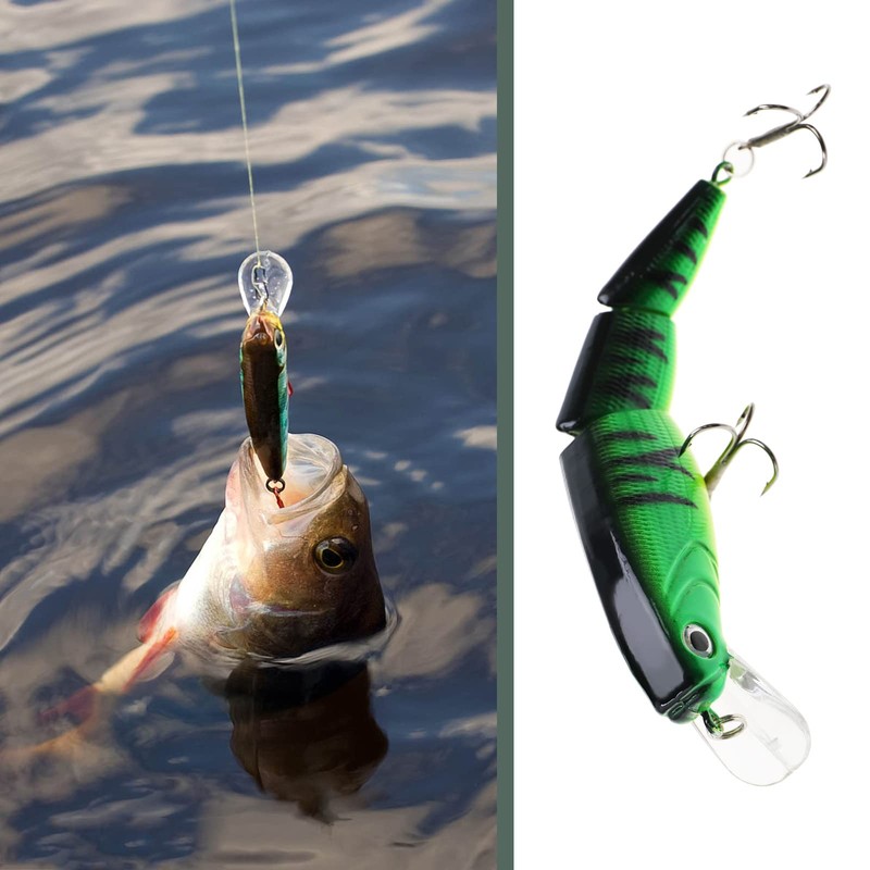 EMSea 5PCS Multi Jointed Fishing Lures Artificial Baits Plastic Lifelike