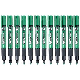 Marcador Permanente Uso Industrial Pentel Verde Oscuro/12 Piezas-MMP20-D