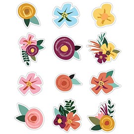 Carson Dellosa 36 Piece Grow Together Flowers Bulletin Board Cutouts, Colorful Flower Decor for Summer Bulletin Board Decorations, White Board Spring Decorations, Door Decorations, and Classroom Decor