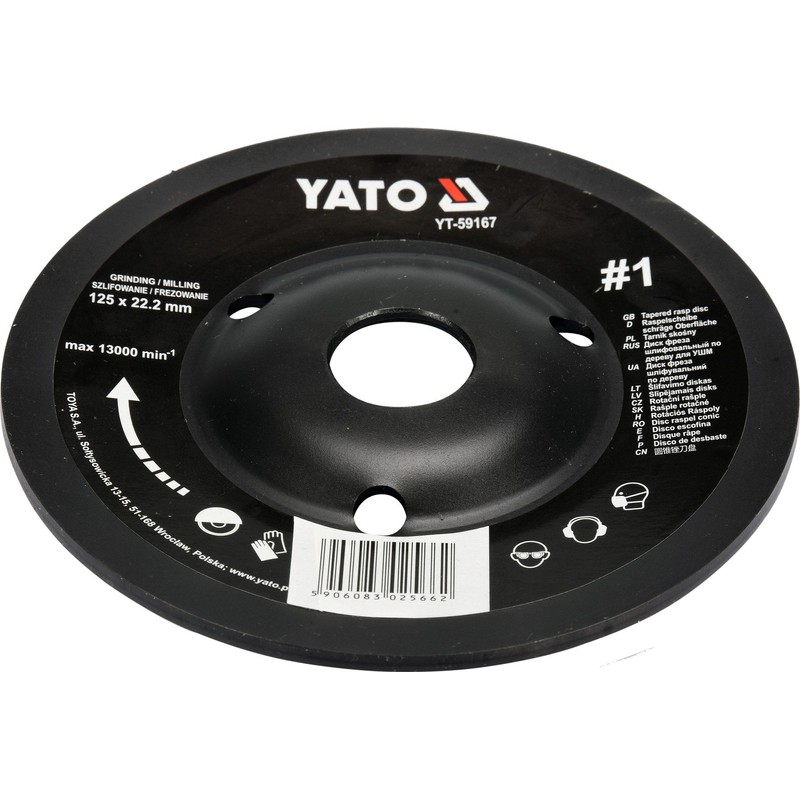 YATO Professional Rasp Disc for Angle Grinder Selection 115 mm