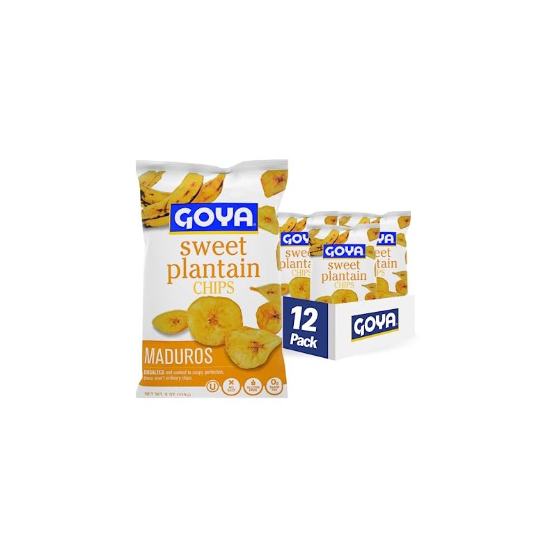 Goya Foods Sweet Plantain Chips, 4 Ounce (Pack of 12)