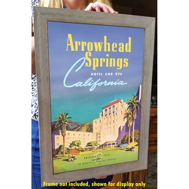 Arrowhead Springs Hotel 1940 Advertising & Travel Vintage Poster