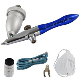 Agora-Tec® Airbrush Pistole Eraser Gun AT-AEG-01 - Sandstrahl - Airbrush-Pistolen-Set inkl. Schlauch, 150g Sandstrahlgut, Staubmaske und Wandhalterung