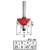 Takagi Earth Man TRBP-31 Carbide Trimmer Chamfer Router Bit, 45
