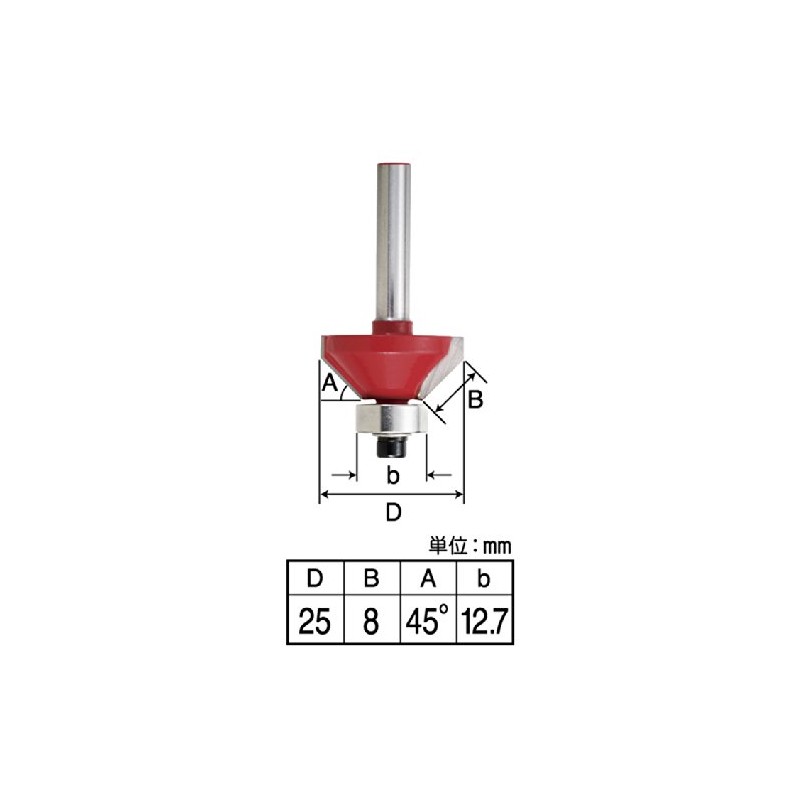 Takagi Earth Man TRBP-31 Carbide Trimmer Chamfer Router Bit, 45