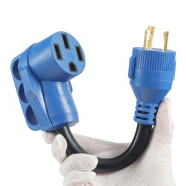 Generator to RV Adapter Cord NEMA L5-30P to 14-50R,30 Amp Male to 50 Amp Female Dogbone Power Adapter,Rated 125V 30A Max for RV Camping and Emergency,12 Inch 10/3 AWG