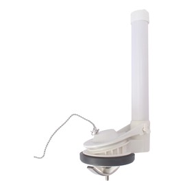 FinFuture Universal Toilet Flush Valve, 2-Inch One Piece Toilet Replacement Parts Toilet Repair Kit with Flapper and Chain, Easy to Install, White