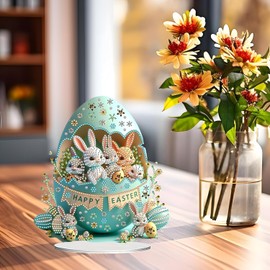 DIY Diamond Painting Mesa Decoración, 5D Diamante Pintura Kits, Adorno de Colocación de Escritorio, Diamante Pintura Pascua, Regalos Huevo de Pascua, for Beginners, Home Gift, Family Decoration Gift