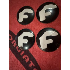 Forgiato center cap logo decal emblem sticker black with White Diamanté F Logo