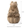 Glitzhome 2-Tiered Zen-Style Frog Polyresin Outdoor Fountain with Pump and