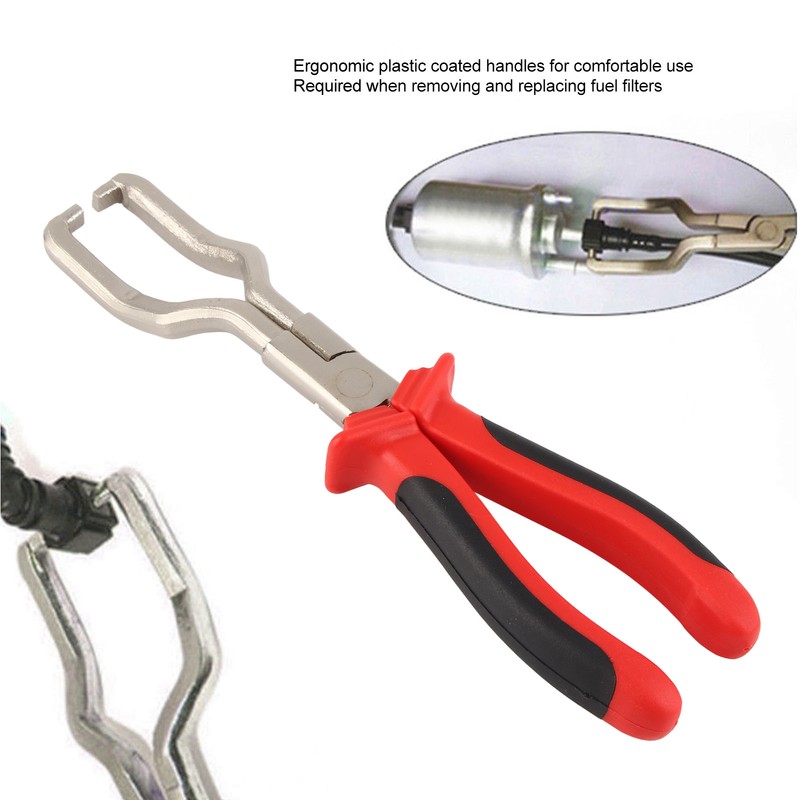 235mm Fuel Line Clip Plier Stainless Steel Rubber Grip Ergonomic