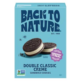 Back To Nature Double Classic Creme Sandwich Cookies, Dairy Free, Non GMO, 8.25 Ounces (Pack Of 6)