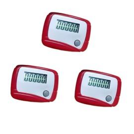 3Pcs Portable Counter Mini Digital LCD Pedometer Sports Walking Running Step Counter Meter Walking Distance Miles,Exercise Time, Calorie Counter, Daily Target Monitor,Electronics and Gadgets,Red
