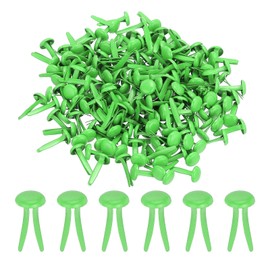 PATIKIL 200 PCS Paper Brass Fasteners Split Pins Pastel Mini Metal Brads Round Head Plated Fastener for Craft Art Scrapbooking DIY Supplies, Green, 8 x 15 mm