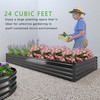 DIIYIV 2PCS 12x2x1FT Galvanized Raised Garden Bed Kit,Vegetable Boxes-Rectangle Metal