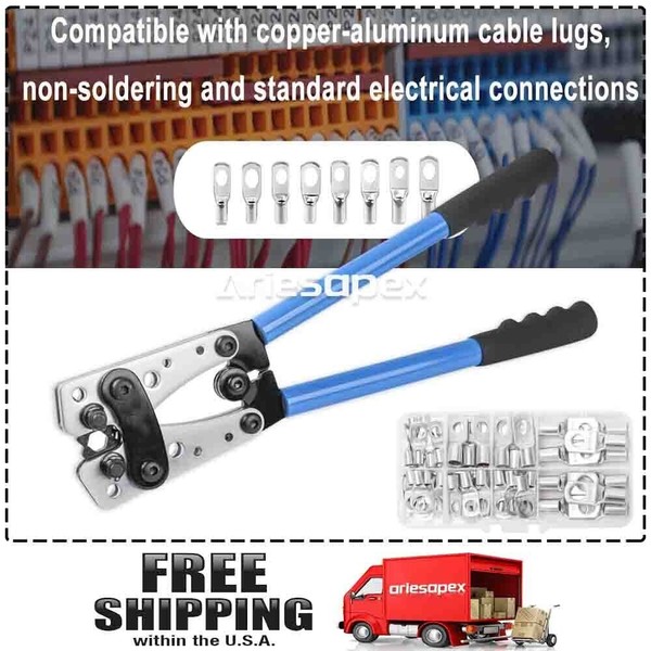Unbranded Battery Cable Lug Crimping Tool 10-1 AWG W 60PC