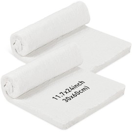 2 Pcs Ceramic Fiber Insulation Blanket High Density 2400F Fireproof Insulation Baffle Dishwasher Blanket for Furnace Stoves Kilns Forges Fire Bricks Fireplace, White (24'' x 12'' x 1'')