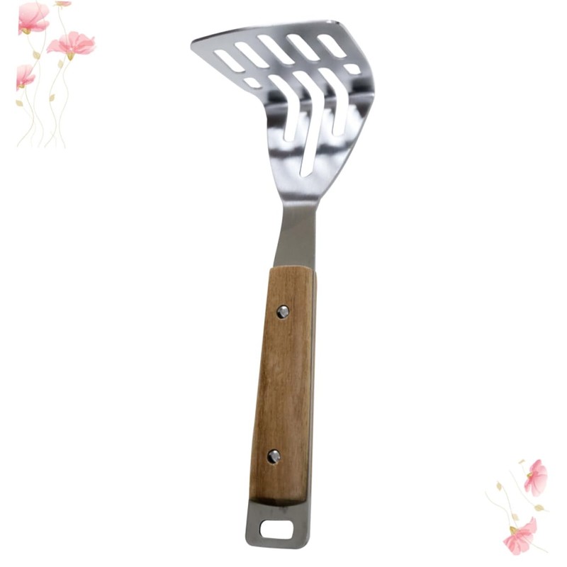 SHOWERORO Stainless Steel Potato Press with Wooden Handle Manual Masher