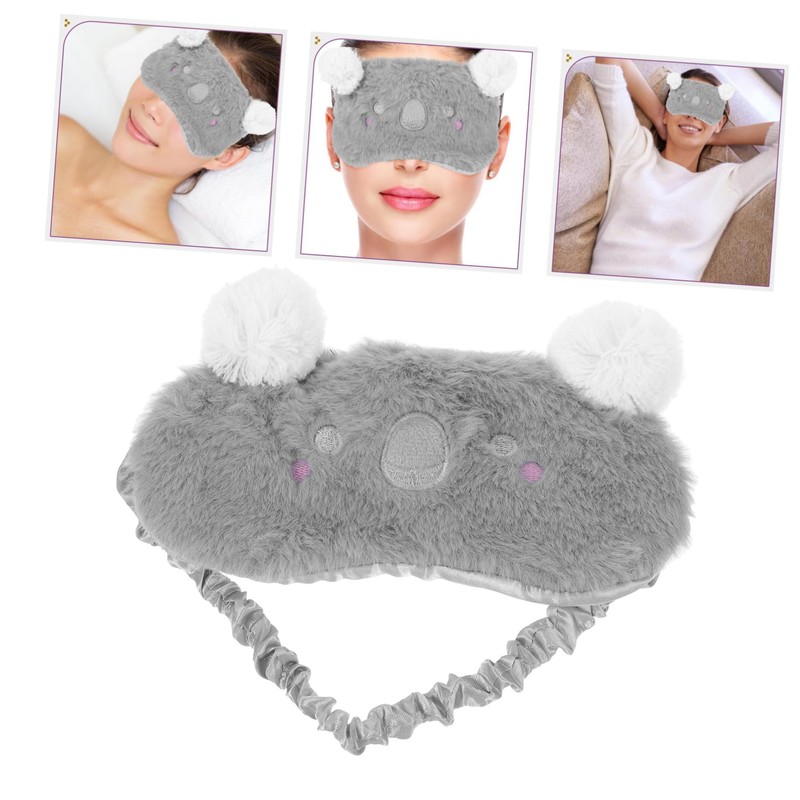 Ipetboom Cute Animal Sleep Mask Soft Plush Eye Cover for