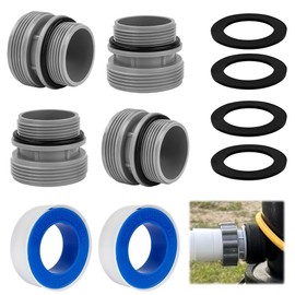 4-Piece Pool Hose Adapter Set for Pool Pump, Hose Adapter Pool, Pool Adapter with Seal for 40 mm to 1 1/2 Inch Hose, Compatible Conversion Kit for Intex, Coleman Filter Pumps