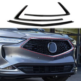 crosselec Front Grille Frame Cover Trims Accessories for 2022-2025 Acura MDX (Glossy black)