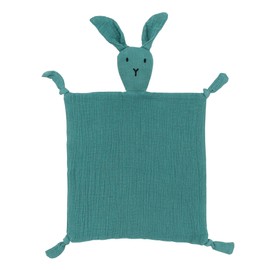 ZIGJOY ZIGJOY Baby Security Blanket Muslin Lovey Blanket,100% Soft Organic Cotton Bunny for Baby Newborn Toddler Boy Girl Unisex Gift Blue