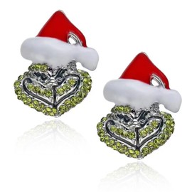 AOVNA Christmas Grinch Earrings Green Classic Green Monster Grinch Earrings Novel Cartoon Jewelry Ear Ornament Jewelry Christmas Jewelry Party Accessories for Girls