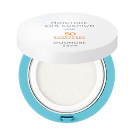 GOONGBE Moisture Sun Cushion Mild SPF 50 - Korean Moisturizing & Soothing Zinc Oxide Mineral Sunscreen - Travel Friendly Sun Cushion for Babies & Kids - Vegan, Reef-Safe, Allergen-Free, 0.81oz.