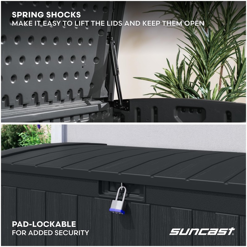 Suncast 134-Gal. Waterproof Resin Extra-Large Outdoor Patio Deck Box with