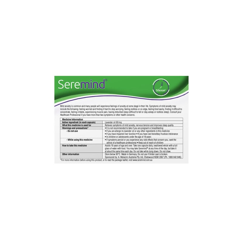 Seremind 80mg 28 Capsules